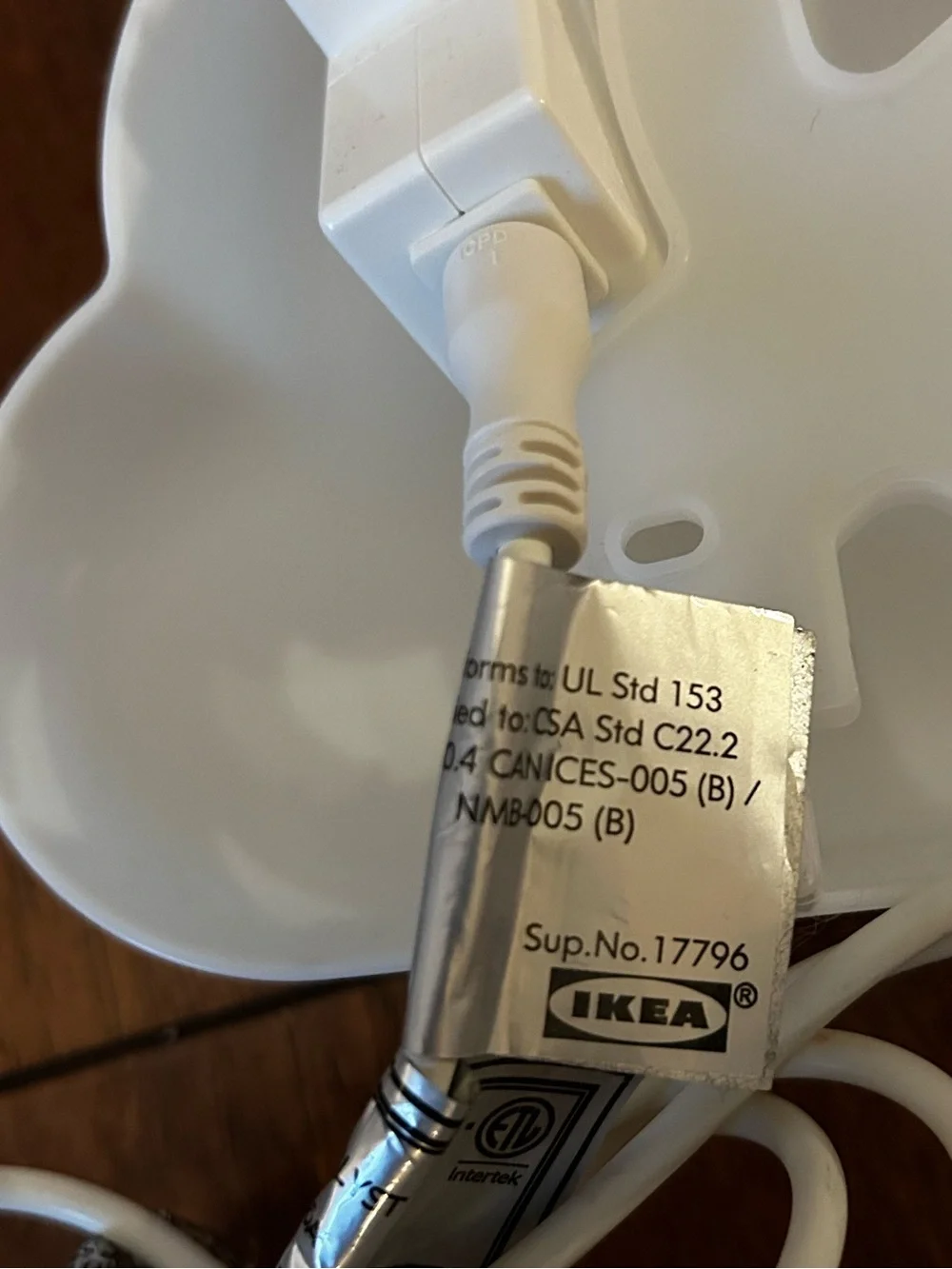 IKEA White Cloud Wall Lamps Pair with Switch on Cord